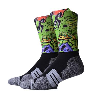 China QUICK DRY Premium 3D Digital Printing Breathable Socks Sweat-absorbent Mens Socks Custom Logo for sale