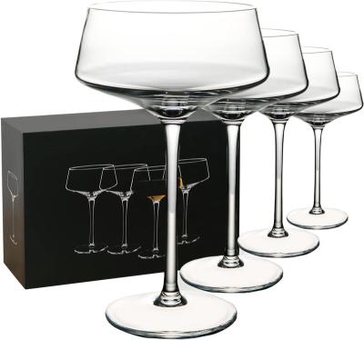 China Cocktail Glass Round Cocktail Glasses Perfect for Drinking Cocktails Home Bar Glassware Elegant with Stem Fancy Elegant Cocktail Gifts for sale