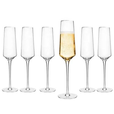 China Champagne glass Mr. & Mrs. Champagne Flute Set His and Hers Wedding Day Toasting Glasses Tall Wine Glasses Bridal Shower Gift Idea for sale