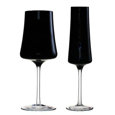 China Black wine Glass Wholesale Luxury Wedding Black  Plating Personalized Red Wine Glass Long Stem Red Wine Glasses Drinking Beverage Drinking globet for sale