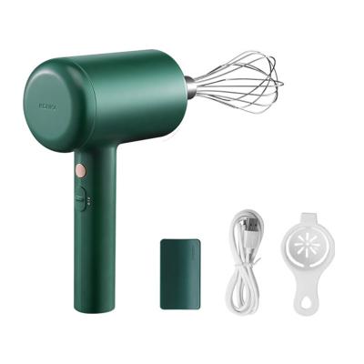 China Low Noise Electric Foam 30W Egg Beater Cordless Egg Mixer With Green Retro Design Electric Beater Items for sale