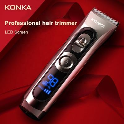 China KONKA Car Metal Body Trimmer Electric Washable Rechargeable Barber Trimmer With Carbon Steel Professional Cutter Head for sale