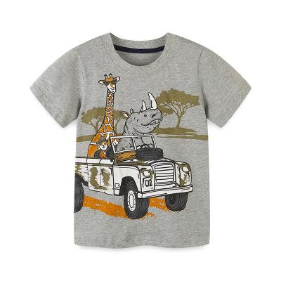 China Anti-Shrink Custom printing animal design printed cheap cute cartoon baby clothing tshirt for baby boy for sale