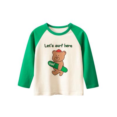 China Anti-Shrink 2023 Spring and autumn style long sleeve Baby Comfortable Cotton Round Neck baby cotton long sleeve tshirt for sale