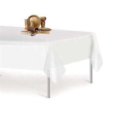 China Party Waterproof White Biodegradable Plastic Tablecloths Disposable Tablecloths for sale