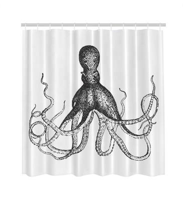 China Polyester Viable Art Classic Printed Bathroom Decor Shower Curtain for sale