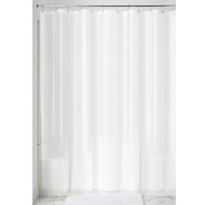 China Sustainable Folding Resist Rust White Shower Curtain For Bathroom for sale