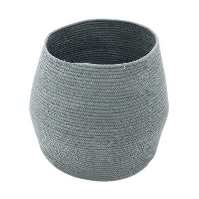 China Small Cotton Large Basket Sustainable Gray Blanket Basket Handmade Pillow Rope Basket for sale