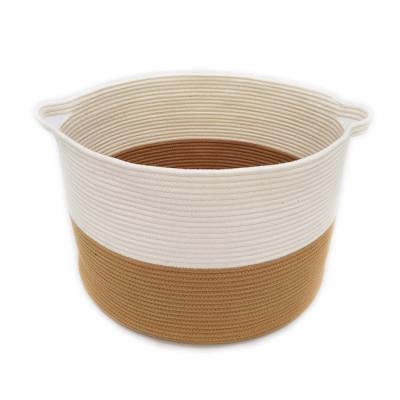 China American Style Catalpa Yao Large Size Cotton Rope Storage Basket Landry Basket Living Room Organizer Basket for sale