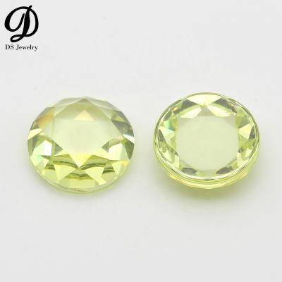 China Color Change Green Color Zircon Flat Bottom Faceted Synthetic Gemstones for sale