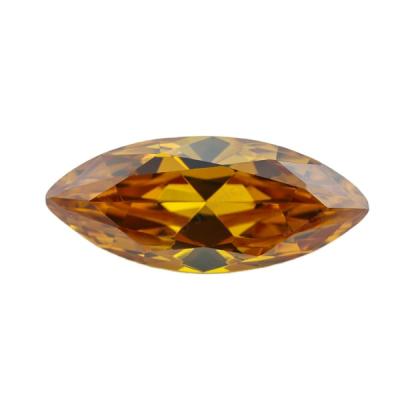 China Color Changing Marquise Gemstone Jewelry Golden Yellow Zircon Stone Price for sale