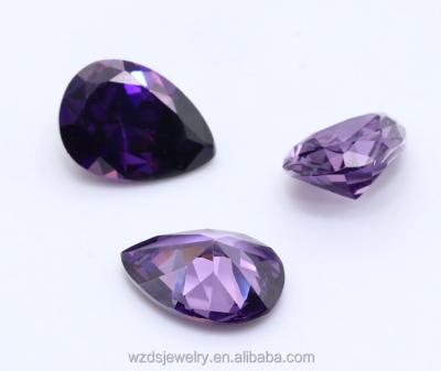 China Cheap Shape Popular Amethyst Color Game Or Fire Pear Synthetic Rough Diamond Made In China for sale