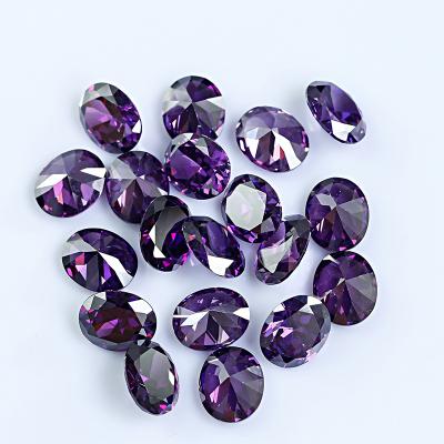 China Game or Color Fire DS Gems Ready to Ship Loose Oval Gemstones L-Amethyst Zircon CZ Gemstones 10*8 for sale