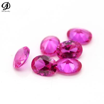 China Color Change 11x15mm Oval Shape Lab Corundum #3 Light Synthetic Rose Ruby Loose Gemstone For Jewelry Making for sale