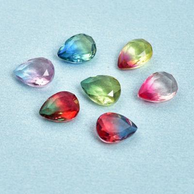 China Color Change DS Jewelry Factory Price Oval Shape Multi Color Glass Gems for sale