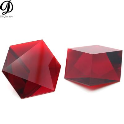 China Color Change Gemstone Glass Supplier Hot Selling Three Dimensional Hexagonal Loose Gemstone for sale