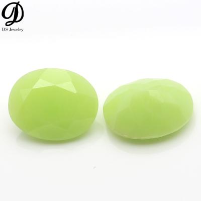 China 0008/1 Nanosital Oval Apple Green Gemstone Synthetic Loose Gemstone Wholesale Factory Price Color Change In Loose Gems for sale