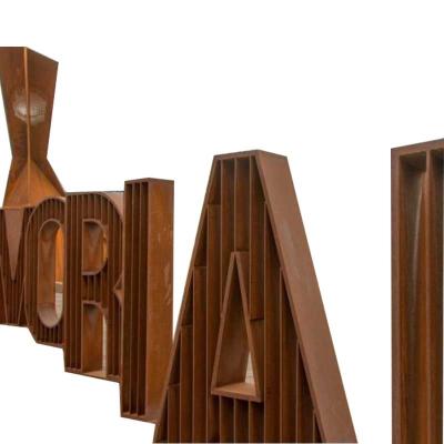 China Minimalist Customized Decorative Corten Steel Metal Garden Screen for sale