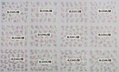 China 3D Glitter foil nail polish sticker for nail art wholesale nail sticker-BLEJ335-346Silver for sale