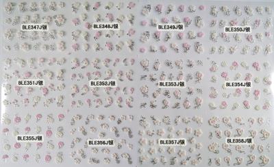 China Silver Gel Nail Art Supplier Nail Wraps Nail Sticker with butterfly-BLEJ347-358Silver for sale