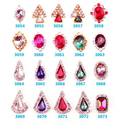 China Hot NEW Wholesale Alloy Jewelry 3D Nail Art Jewelry Nail rhinestones Sticker Supplier Number ML3054-3073 for sale