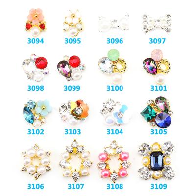 China Hot NEW Wholesale Alloy Jewelry 3D Nail Art Jewelry Nail rhinestones Sticker Supplier Number ML3094-3019 for sale