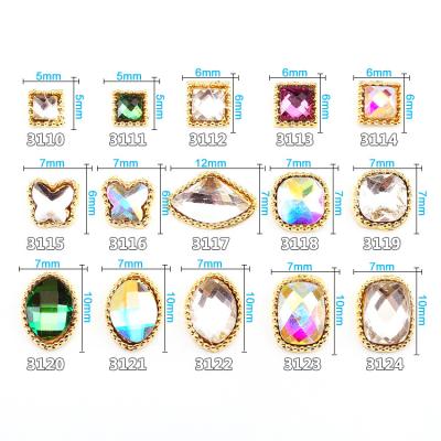 China Hot NEW Wholesale Alloy Jewelry 3D Nail Art Jewelry Nail rhinestones Sticker Supplier Number ML3110-3112 for sale