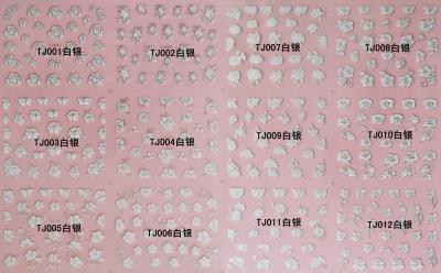 China Nail Art Stickers,Nail Art Decals, Water Slide Nail Stickers, (TJ13-24 white silver) for sale