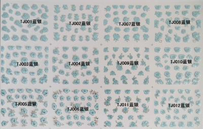 China Nail Art Stickers,Nail Art Decals, Water Slide Nail Stickers, (TJ01-12 blue silver) for sale