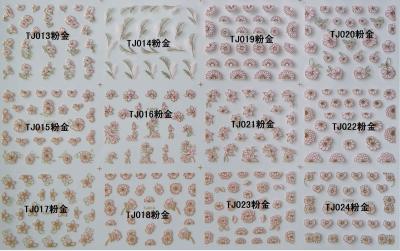 China Wholesaler Nail Art Stickers,Nail Art Decals, Water Slide Nail Stickers, (TJ013-024 pink gold) for sale