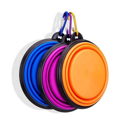 China Sustainable High Quality Silicone Eco - Friendly Foldable Travel Dog Bowl With Free Carabiner for sale