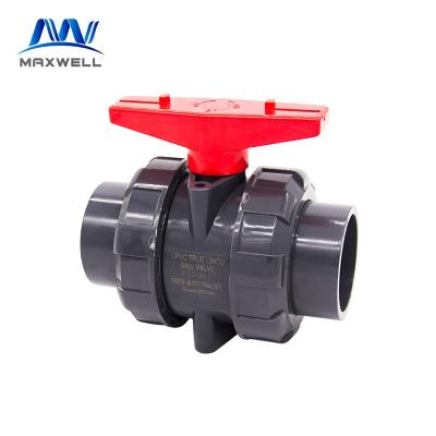 China DN15-DN100 Genuine UPVC PVC Plastic Socket Union Ball Valve for sale