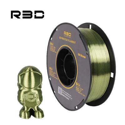 China 3d printing 1.75mm 1KG 210*210*90mm R3D ultra silk PLA filament bronze shiny silky shiny for sale