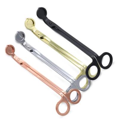 China Trim the wick Stainless Steel Household Candle Accessory Kit Candle Extinguisher Candle Snuffer Black Color Wick Scissors for sale