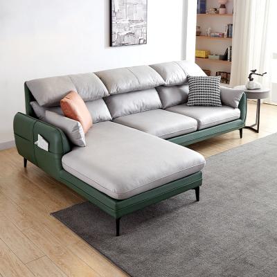 China Other Sectionals S1028 Sectionals Modern Metal Leg Tech Fabric Synthetic Leather Microfiber Sofa for sale