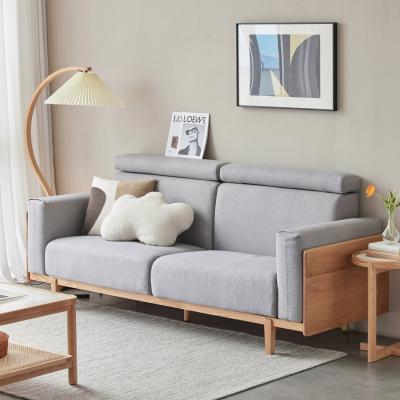 China Other Shape S1033 Elegant Wooden Sofa Fabric Sofa Soild Solid Wood Fabric Sofa for sale