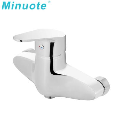 China Modern Square Bathroom Sanitary Sink Accessories Faucets Design Handle Bath Shower Mixer Single Metered Basin Faucet for sale