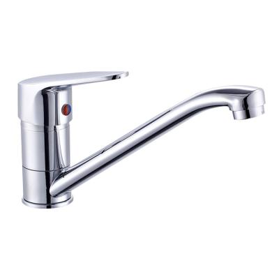 China New Design Modern Single Lever Water Sink Long Spout Chrome Brass Kitchen Taps White Faucet For Kitchen Sink for sale