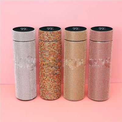 China New PORTABLE Led Temperature Gold Water Bottle Rose Silver Gold Vacuum Flasks Stainless Steel Water Bottle for sale