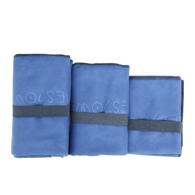 China Microfiber Suede Quick Dry Sports Towel Custom Logo With Elastic Band for sale