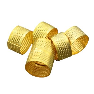 China Hot Sale Retro Finger Sewing Tools Metal Thimble Sewing Gold Round Ring Finger Protector Hand Sewing Thimble for Sewing Tools for sale