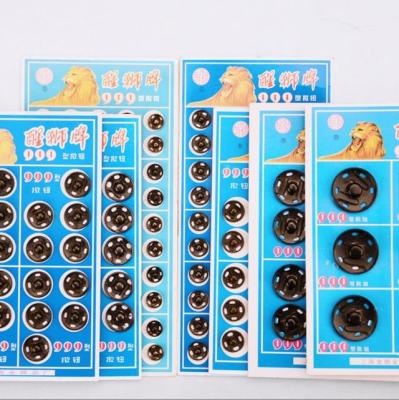 China Wholesale high quality brand metal snaps dry cleaning lion black silver snaps sewing button embedded snap buttons for sale