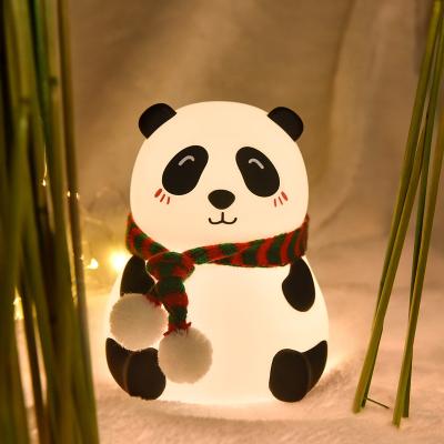 China Modern New 2022 Patted Panda Silicone Light LED Colorful Filling Table Lamp for sale