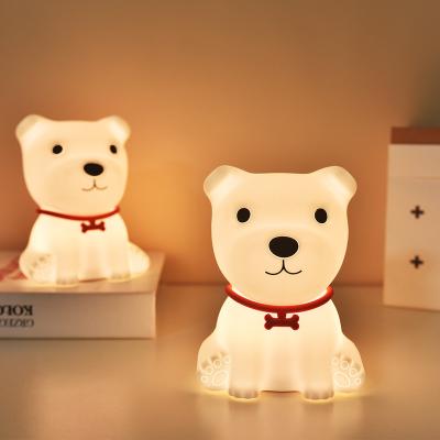 China Modern Puppy Seven Color Silicone Small Night Lights LED Desk Patted Lights for sale