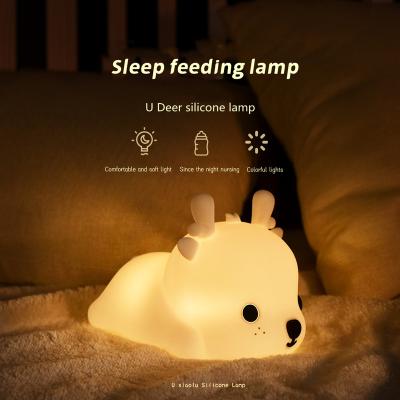 China Modern 2022 New U Fawn Silica Gel Lights Kids Home Colorful Sleep With USB Charging Bedroom Headboard On Lamp for sale