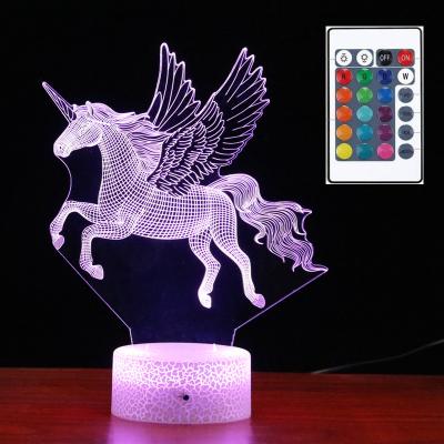 China Biumart LED Unicorn Cartoon Night Lamp Cute Remote Control Home Decoration Resin Touch or Resin Switch Open Night Light Birthday Gift for Kids for sale