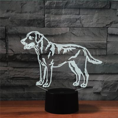 China 3D 7 Colors Pet Golden Retriever Amazon 3D Flashing Acrylic Lamp Small Night Light Led Desk Lamps for sale