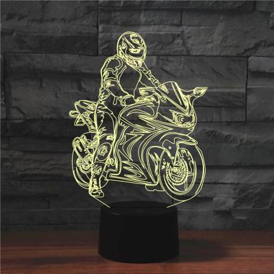 China 3D 7 Colors LED Motorcycle 3D Sensor Night Light Atmosphere Flashing Model Lamp With 7 Lighting Colors for sale