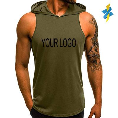 China Breathable High Quality Spandex/Cotton Empty Sleeveless Tank Top Logo Printing For Men Custom Made for sale