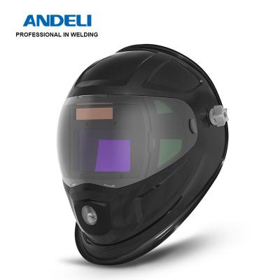 China High Filter Efficiency ANDELI Helmet ADL-MA900VL-E MIG Auto Darkening Welding Adjustable CAT Muttahida Majlis-e-Amal CUT Welding Mask With LED Light For Welding Machine for sale